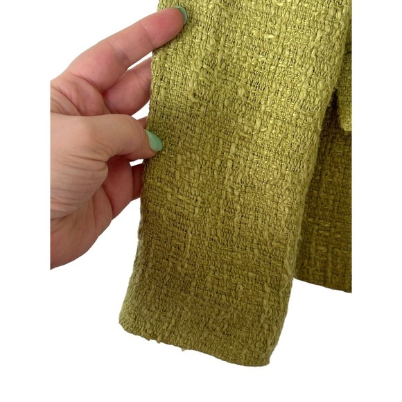 Talbots Vintage apple Green Textured Blazer Jacket Size 4 Petite Italian fabric - Picture 7 of 11